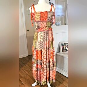 Lightly Worn - ABEL THE LABEL - Bohemian Maxi Dress, Elastic Bodice, Size XS